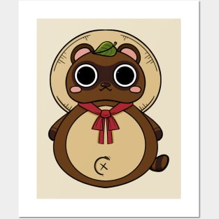 Cute Japanese Tanuki cartoon design Posters and Art